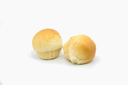 mini bread on white backgroundの写真素材