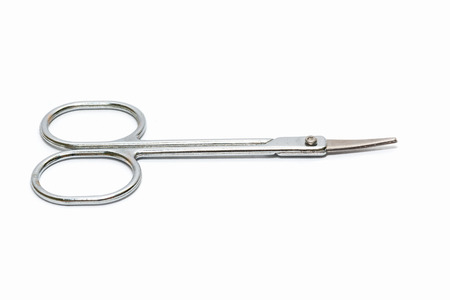 Manicure scissors isolated on whiteの写真素材