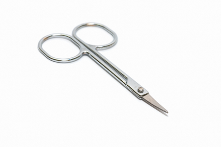 Manicure scissors isolated on whiteの写真素材