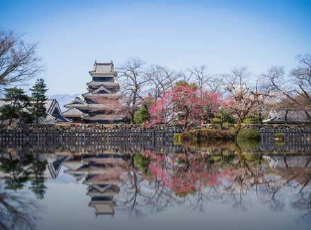 Matsumoto Castle is one of the most complete and beautiful among Japan's original castles , reflectionのeditorial素材