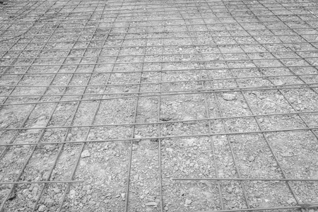 steel mesh used to make reinforced concrete , black and whiteの写真素材