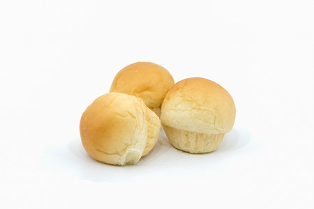 mini bread on white backgroundの写真素材