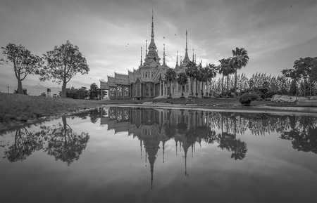 Temple , Wat thai They are public domain or treasure of Buddhism,Sunsetsの写真素材