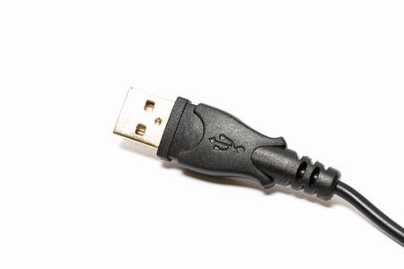 USB cable isolated on white backgroundの写真素材