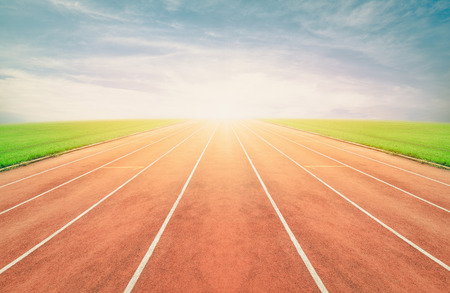 Running track in stadium ,vintageの写真素材