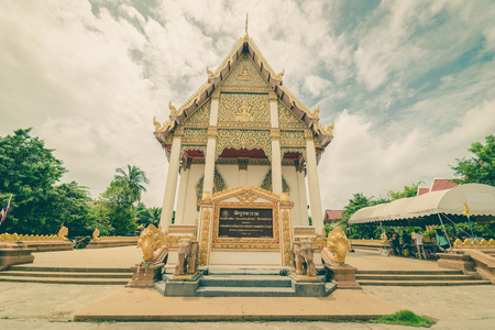 beautiful ancient thai temple in rurin thailand ,vintageの写真素材