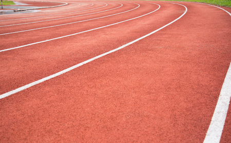 Running track in stadiumの写真素材