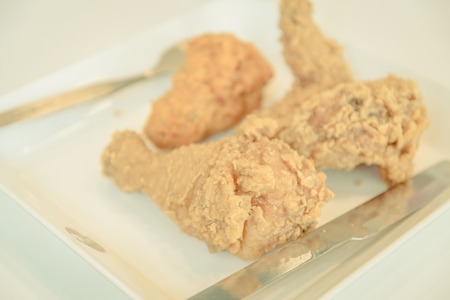 fried chicken on a plate ,vintageの写真素材