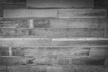 Old Vintage Planked Wood Texture Background. Top View of Rustic Wooden Wall Surface. Copy Space for Text or image. , black and whiteの写真素材