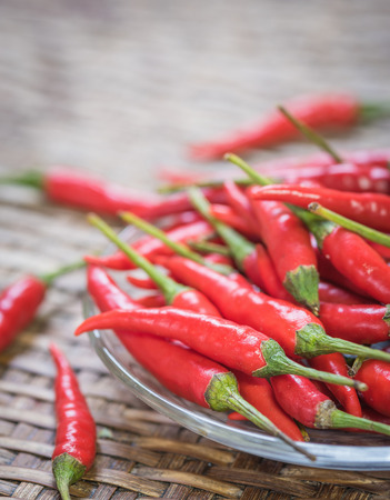 chilli on the Weave threshing basketの写真素材