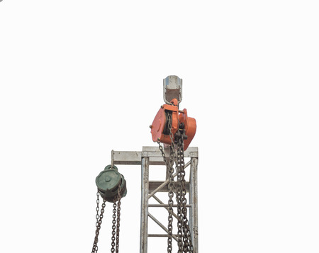 iron pulley on white backgroundの写真素材