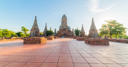 Landscape Ayutthaya Historical Park in Ayutthaya, Thailand.の写真素材