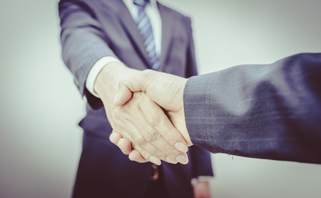 Business Man. Business handshake and business people , vintage toneの写真素材