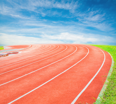 Running track in stadiumの写真素材