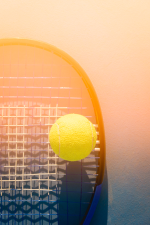 Tennis Ball and Racketの写真素材