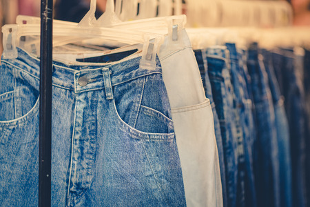 blue jeans shop ,vintageの写真素材