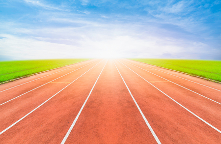 Running track in stadiumの写真素材