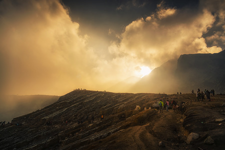 Sunrise at Kawah Ijen, popular view, Indonesia.の写真素材