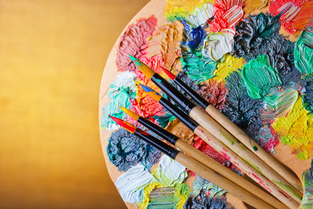 Paints and brushesの写真素材