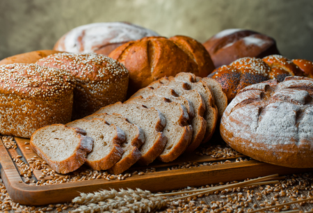 bread on the table and the old background