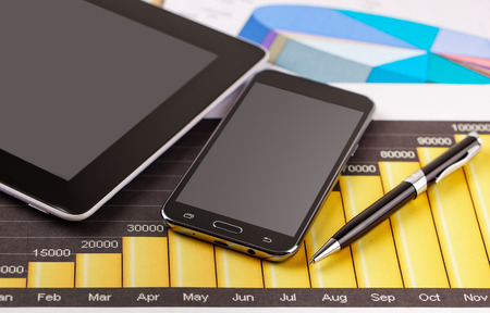 Business Objects in the office on the tableの写真素材