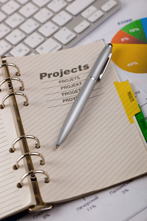 Business Objects in the office on the tableの写真素材