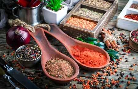 Spices and condiments for foodの写真素材
