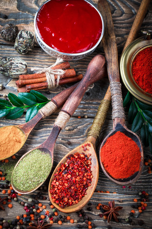 Spices and condiments for foodの写真素材
