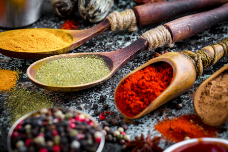 Spices and condiments for foodの写真素材