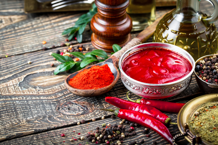 Spices and condiments for foodの写真素材
