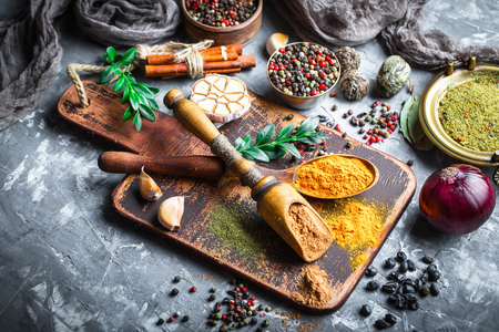 Spices and condiments for foodの写真素材
