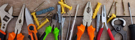 Different tools on the old background.