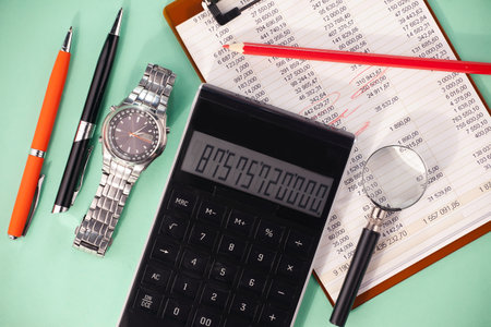 Office accessories for business management.の写真素材