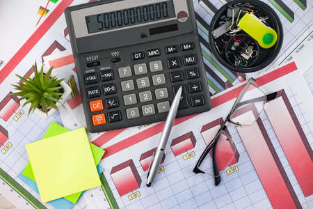 Office accessories for business management.の写真素材