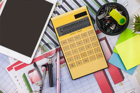 Office accessories for business management.の写真素材