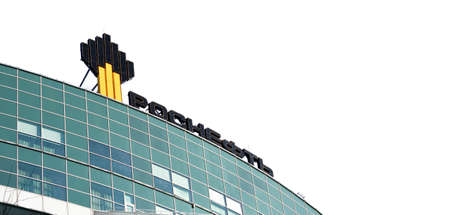 office building of the Russian oil company Rosneft is an integrated gas company, a controlling stake owned by the Russian governmentのeditorial素材
