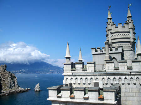 well-known castle Swallow's Nest near Yalta in Crimea, Ukraineのeditorial素材