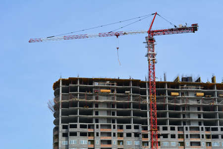 Tower Crane in Construction Siteの写真素材