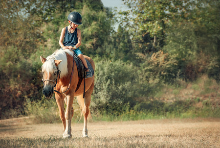 Little boy on the horse.の写真素材