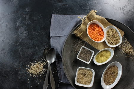 super-food on dark groundの写真素材