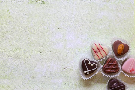 chocolate on old wooden table