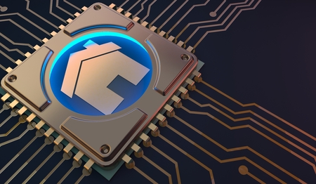 smart home symbol on circuit board 3d Rendering