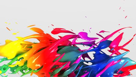 Colorful liquid color background design. 3d rendering