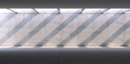 Concrete blank space interior wall. 3d renderの写真素材
