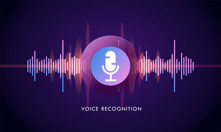 voice recognition concept, vector illustration of sound symbol intelligent technologiesの写真素材