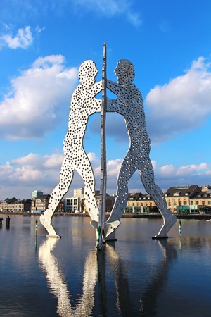 Molecule Man sculpture on the Spree river in Berlin, Germany