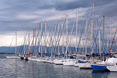 Yachts in Cagliari marina, Sardinia, Italyのeditorial素材