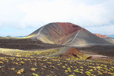 Silvestri craters of Etna volcano, Sicily, Italyの写真素材