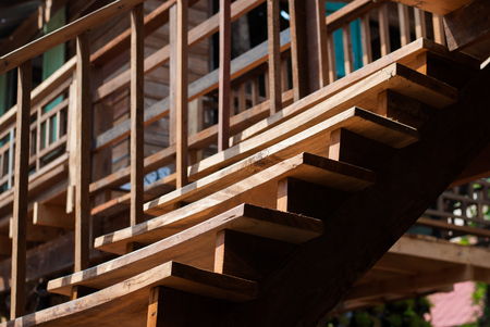 Wood staircaseの写真素材