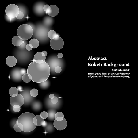 Abstract Black and White bokeh backgroundのイラスト素材